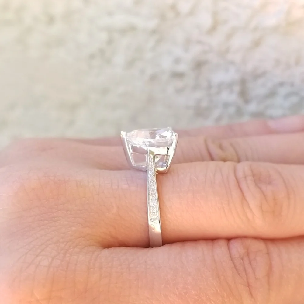 đź’Ž3.5 CARATđź’Ž SIMULATED HEART DIAMOND RING - Picture 6 of 6